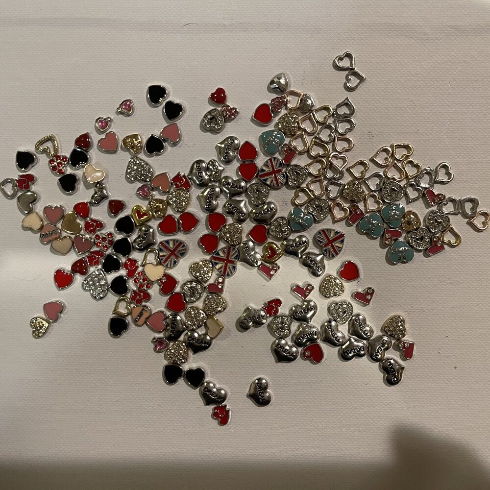 Memory locket floating charms Hearts